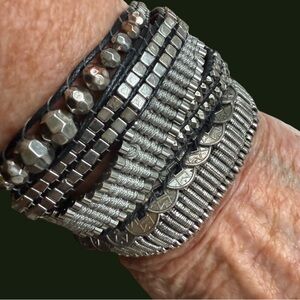 Hipanema 6 strand silver bracelet